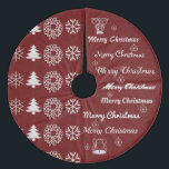 Saia Para Árvore De Natal De Lã Feliz Natal Collage Cinzas de Prata Vermelha Escur<br><div class="desc">Feliz Natal Collage Cinzas de Prata Vermelha Escura</div>