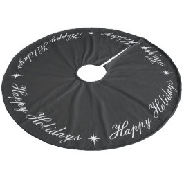 Saia Para Árvore De Natal De Lã Feriados felizes e Simples, preto e branco