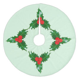 Saia Para Árvore De Natal De Lã Holly Tree Skirt