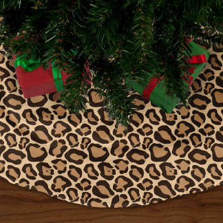 Saia Para Árvore De Natal De Lã Impressão em Animais Leopardo Chic