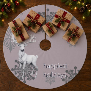 Saia Para Árvore De Natal De Lã Ivory Reindeer Christmas Cor de Rosa