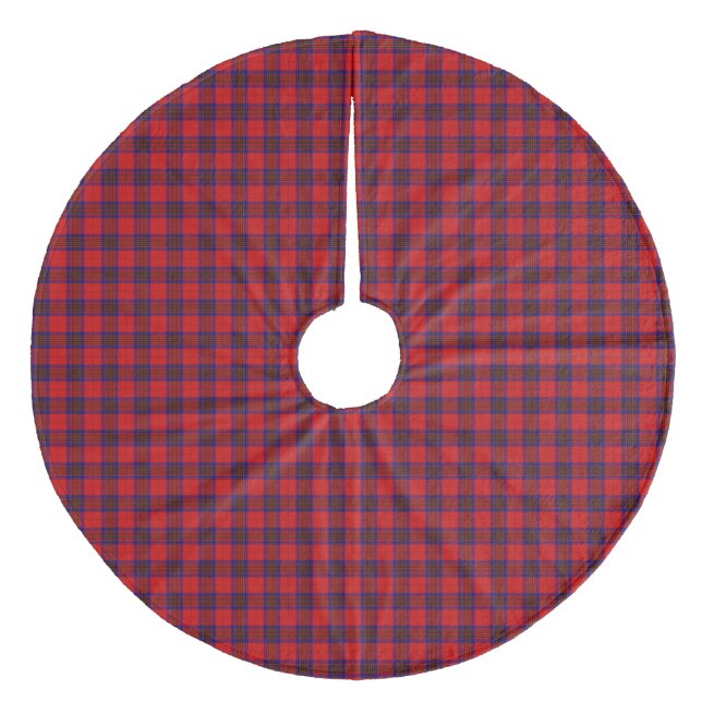 Saia Para Árvore De Natal De Lã Leslie tartan xadrez azul roxa (Frente)