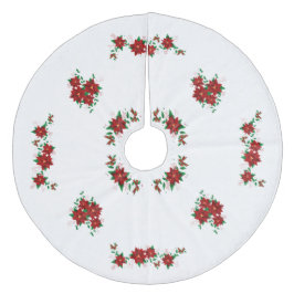 Saia Para Árvore De Natal De Lã Linda Camisa das Flores Vermelhas do Natal