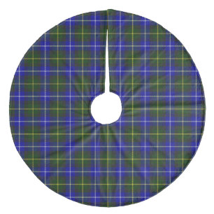 Saia Para Árvore De Natal De Lã Macneil da xadrez azul de Barra tartan