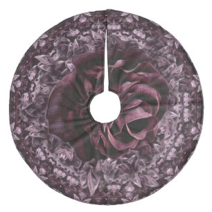 Saia Para Árvore De Natal De Lã Mandala de Rosa 