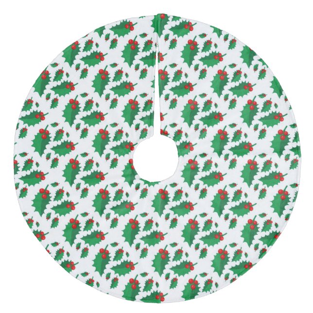 Saia Para Árvore De Natal De Lã Natal Holly (Frente)