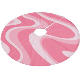 Saia Para Árvore De Natal De Lã Padrão de espiral do Abstrato de retrô cor-de-rosa
