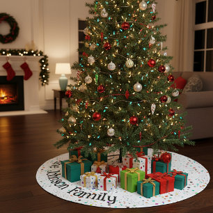 Saia Para Árvore De Natal De Lã Pontos coloridos personalizam