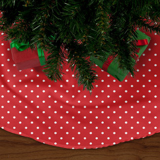Saia Para Árvore De Natal De Lã Pontos Vermelhos Fofos