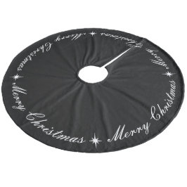 Saia Para Árvore De Natal De Lã Simples Elegante Feliz Natal Preto e Branco