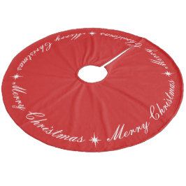 Saia Para Árvore De Natal De Lã Simples Elegante Feliz Natal Vermelho e Branco Scr