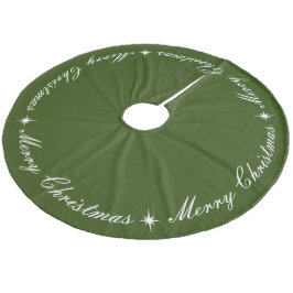 Saia Para Árvore De Natal De Lã Simples Elegante Feliz Script de Natal Verde Escur