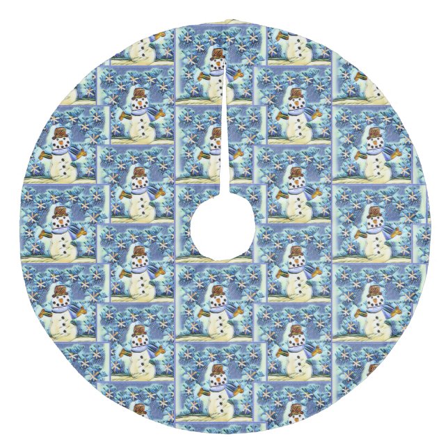 Saia Para Árvore De Natal De Lã Snowie Snowman (Frente)