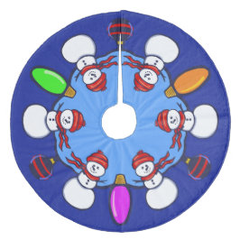 Saia Para Árvore De Natal De Lã Snowman