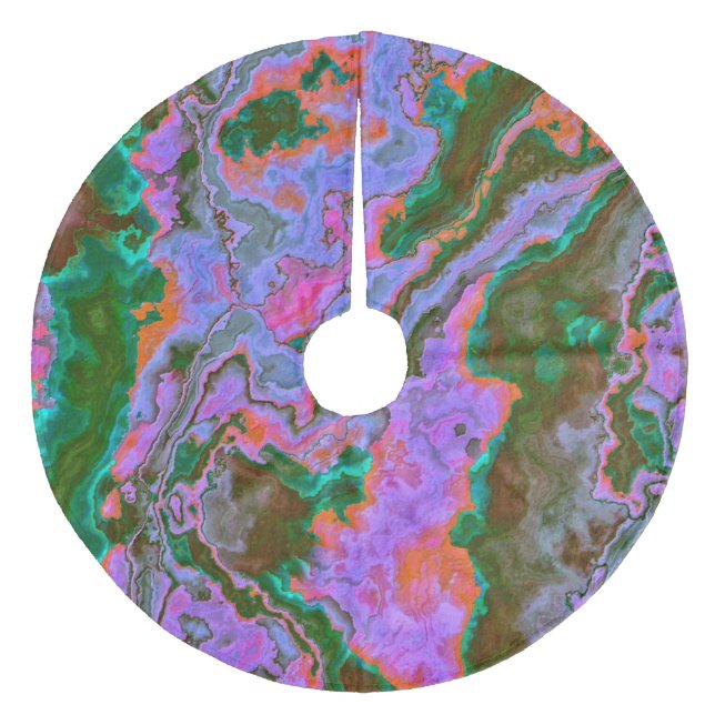 Saia Para Árvore De Natal De Lã Sour Marble Bruted Polyester Tree Skirt (Frente)