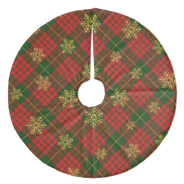 Saia Para Árvore De Natal De Lã Xadrez (Frente)