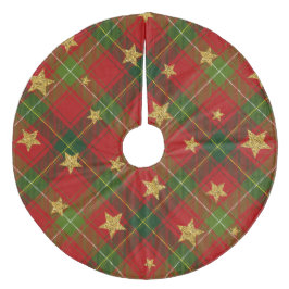 Saia Para Árvore De Natal De Lã Xadrez