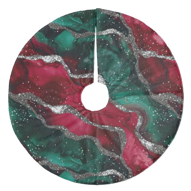 Saia Para Árvore De Natal De Lã Xadrez (Frente)