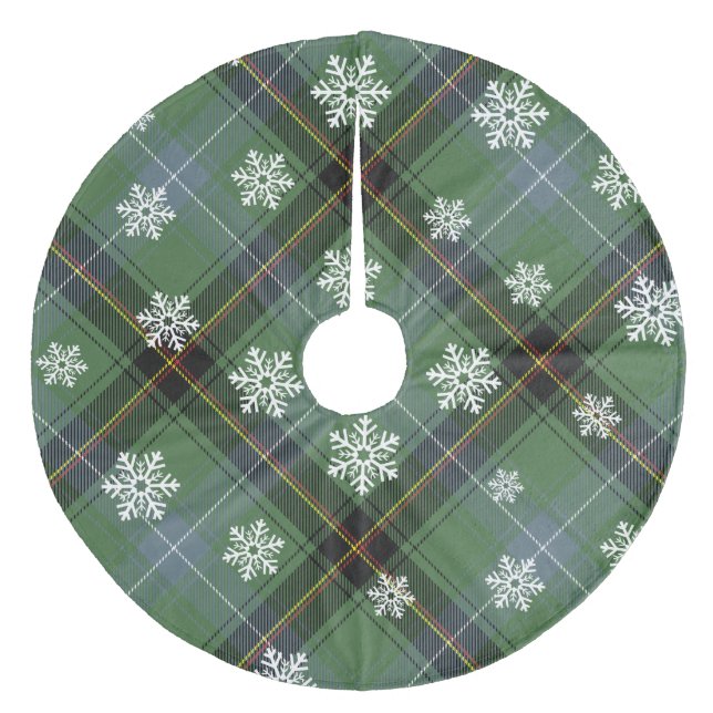 Saia Para Árvore De Natal De Lã Xadrez (Frente)