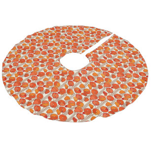 Saia Para Árvore De Natal De Linho Falso Art Nouveau Poppies Tree Skirt