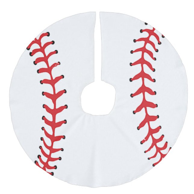 Saia Para Árvore De Natal De Linho Falso Camisa de Natal de Design de Baseball (Frente)