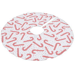 Saia Para Árvore De Natal De Linho Falso Candy Canes Design da Camisa de Natal