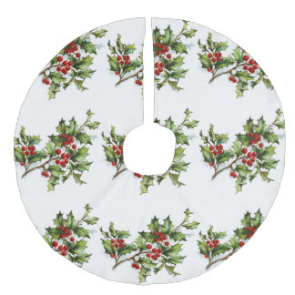 Saia Para Árvore De Natal De Linho Falso Framboesas 001