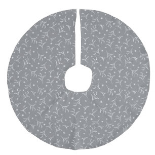Saia Para Árvore De Natal De Linho Falso Ilustração Elegante, Eterno Cinza White Twig