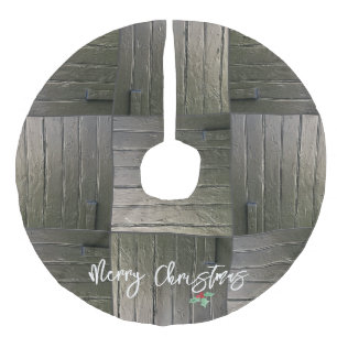Saia Para Árvore De Natal De Linho Falso MERRY CHRISTMAS Holly Barn Door Modern Farmhouse