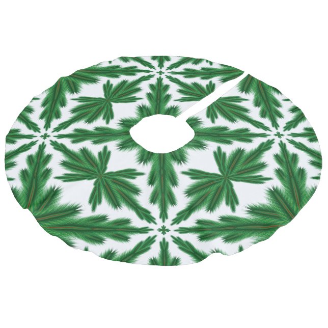 Saia Para Árvore De Natal De Linho Falso Pine Mandala Tree Skirt (Inclinado)