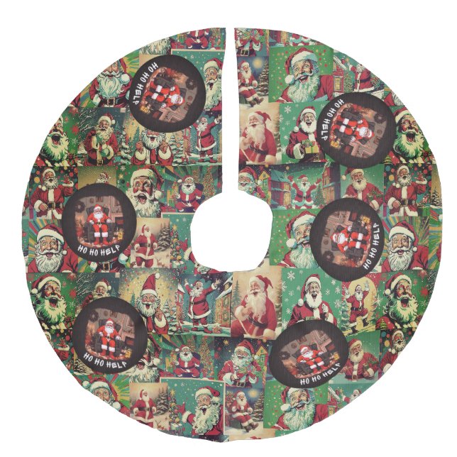 Saia Para Árvore De Natal De Linho Falso Sub HO HELP (Frente)