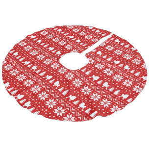 Saia Para Árvore De Natal De Linho Falso Toy Poodle Silhouettes Padrão de Natal