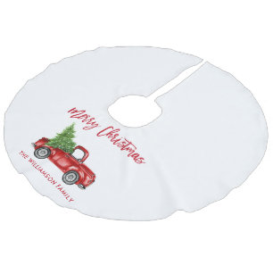 Saia Para Árvore De Natal De Linho Falso Vintage Truck no Red Brussel