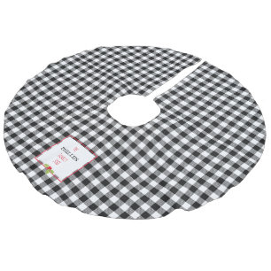 Saia Para Árvore De Natal De Linho Falso Xadrez Buffalo Holly Christmas Family NAME Classic