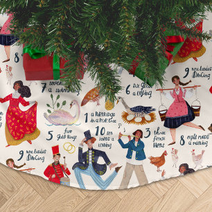 Saia Para Árvore De Natal De Poliéster 12 dias de natal clássico tradicional