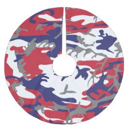 Saia Para Árvore De Natal De Poliéster 4th of July, Independence day, Camouflage Gray