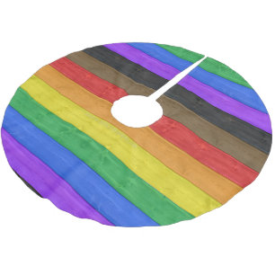 Saia Para Árvore De Natal De Poliéster A bandeira orgulho gay inclusiva de SlipperyJoe é 