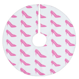 Saia Para Árvore De Natal De Poliéster A princesa cor-de-rosa salto alto calça a saia da