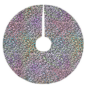 Saia Para Árvore De Natal De Poliéster A Série Iridescente Leopard Design 6