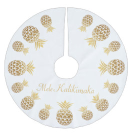 Saia Para Árvore De Natal De Poliéster Abacaxi Dourado Mele Kalikimaka Natal Havaiano
