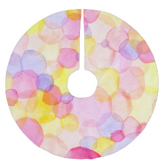 Saia Para Árvore De Natal De Poliéster Abertura da bolinhas: Aquarela Colorida