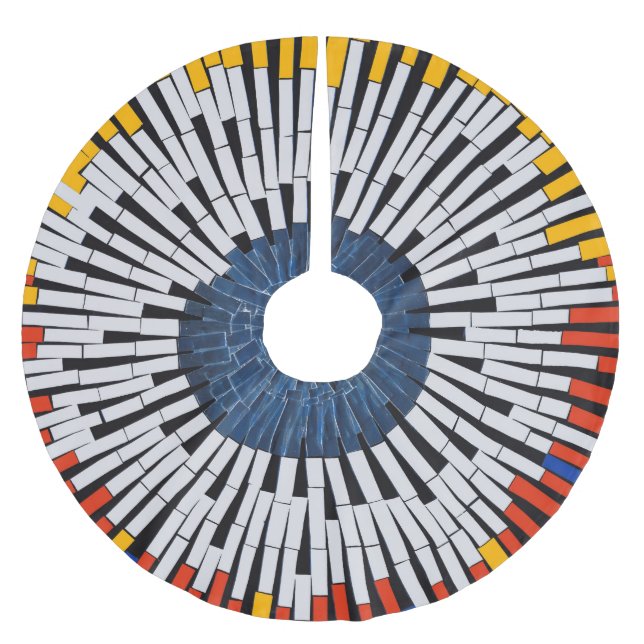 Saia Para Árvore De Natal De Poliéster Abstrato em fita—Starburst (Frente)