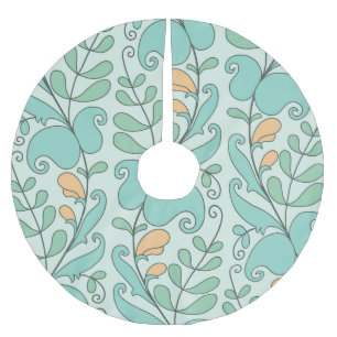 Saia Para Árvore De Natal De Poliéster Abstrato Floral: Padrão Sem Fios Vintage