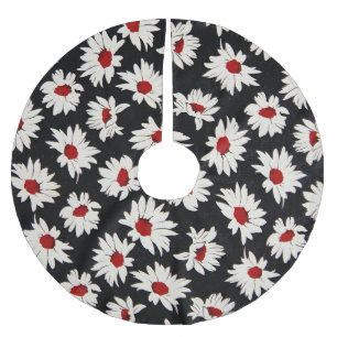 Saia Para Árvore De Natal De Poliéster Abstrato flores, um padrão de aquarela artístico.