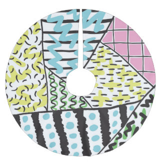 Saia Para Árvore De Natal De Poliéster Abstrato três: Arte de fundo desenhada à mão.