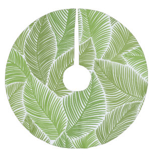 Saia Para Árvore De Natal De Poliéster Abstrato verde floral, fundo sem costura.