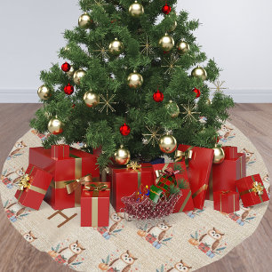 Saia Para Árvore De Natal De Poliéster Acolchoado de árvore de Natal monogramado com coru