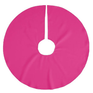 Saia Para Árvore De Natal De Poliéster Acolchoado de árvore rosa quente fuchsia