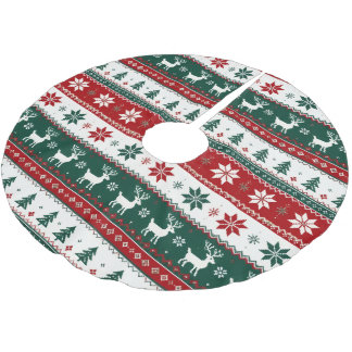 Saia Para Árvore De Natal De Poliéster Acolchoado Nórdico Fair Isle Rena árvore de Natal