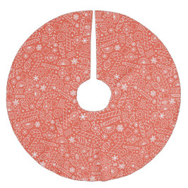 Saia Para Árvore De Natal De Poliéster Aforro de árvore de Natal - Vermelho